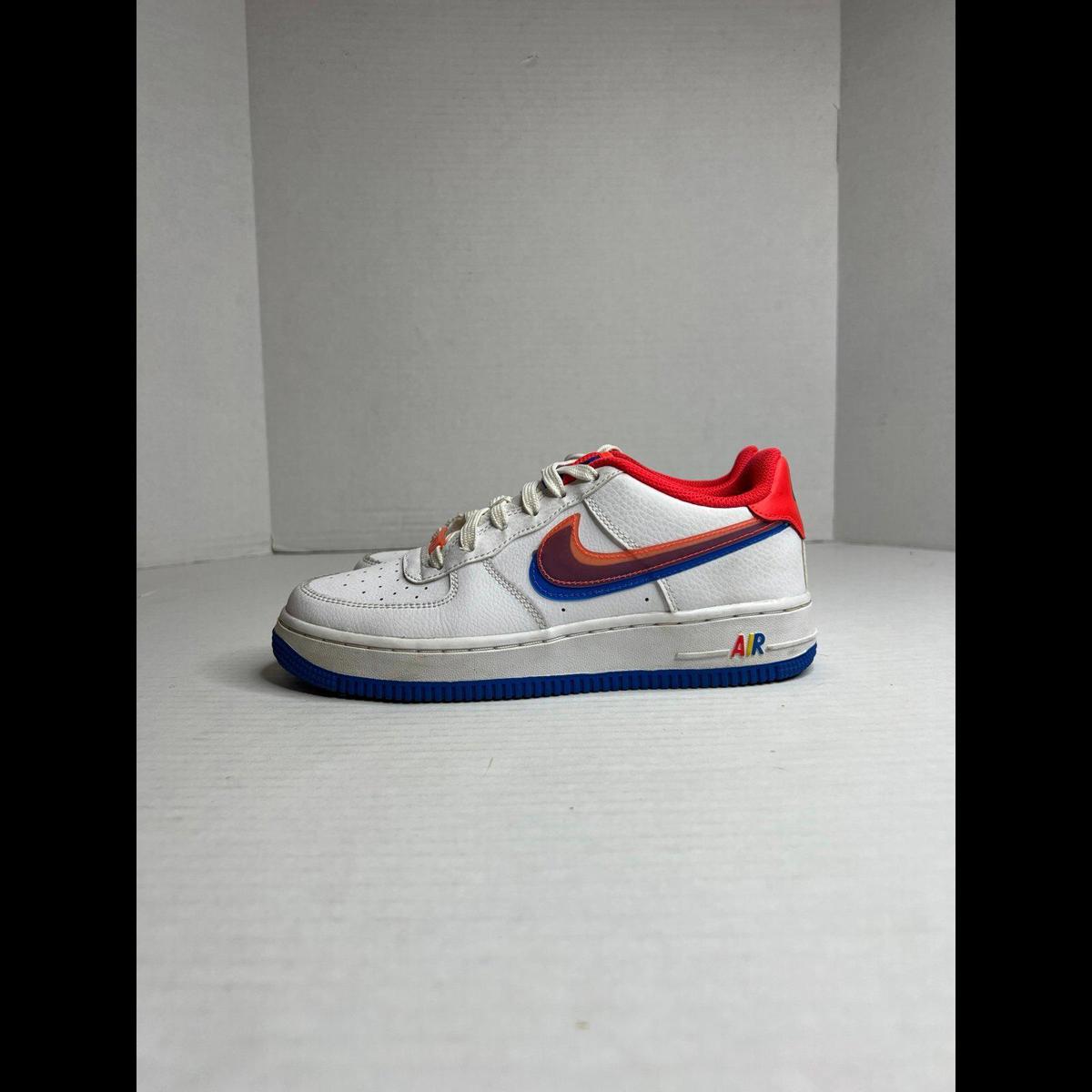 Nike Air Force 1 Lv8 Neon Orange/Blue - Size 5.5y